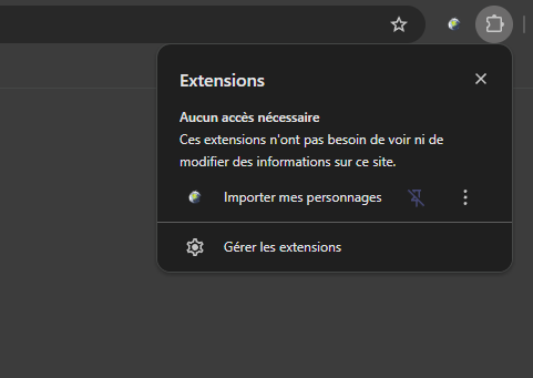 Épingler l'extension